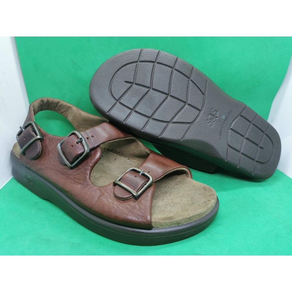 Rare SAS Bravo Sandal Brown Leather Mens Size 10.5 M Comfortable Shoes.